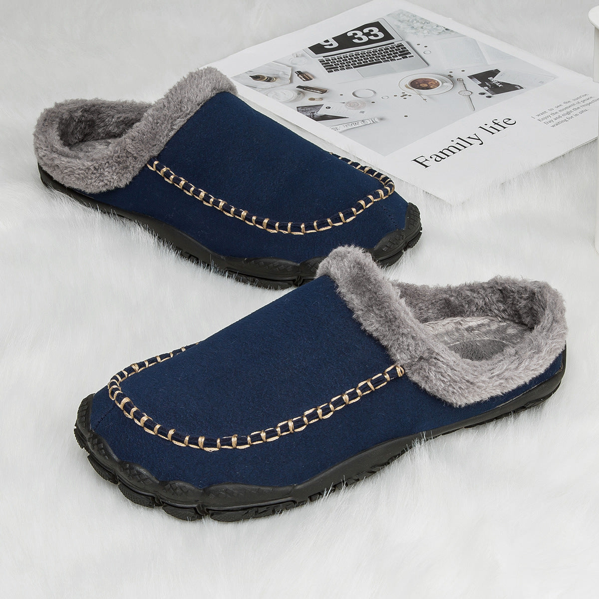 The Knutsford Men's Winter House Shoes Fur Lined Slippers