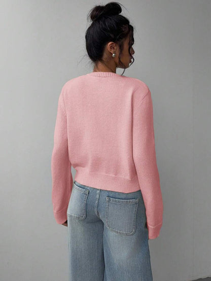 Women's Cropped Knit Cardigan Soft Knitwear Spring Style
