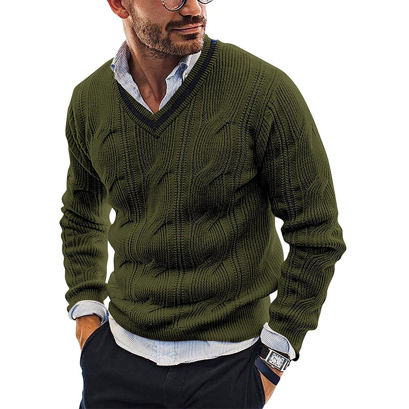 White V Neck Singlet Sweater Men