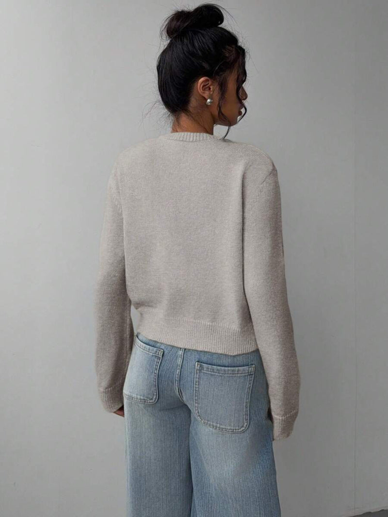 Women's Cropped Knit Cardigan Soft Knitwear Spring Style