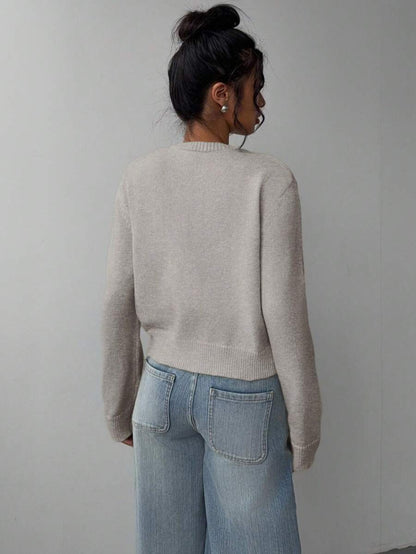 Women's Cropped Knit Cardigan Soft Knitwear Spring Style