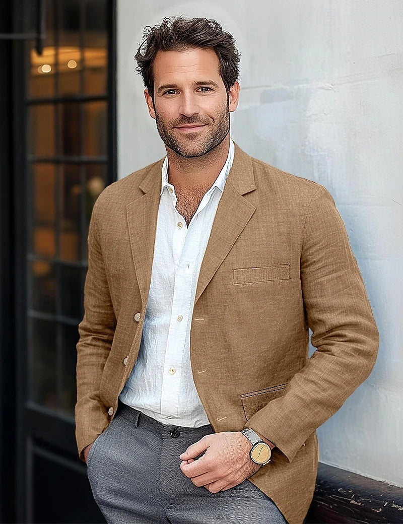 Men’s Linen Blazer – Lightweight Comfortable, Elegant Summer Style