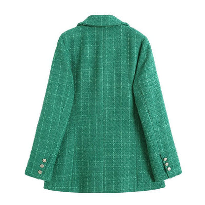 Women's Blazer with Pockets and Buttons