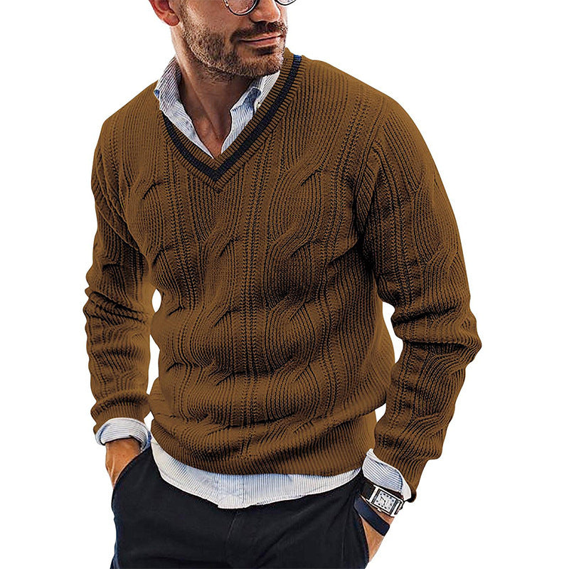 White V Neck Singlet Sweater Men