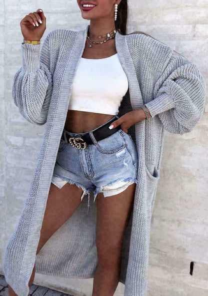 Women’s Cozy Cable Knit Longline Cardigan