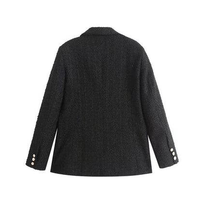 Women's Blazer with Pockets and Buttons