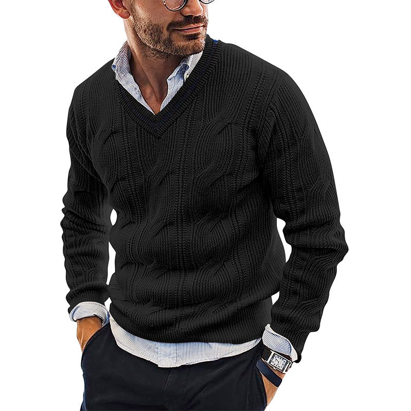 White V Neck Singlet Sweater Men