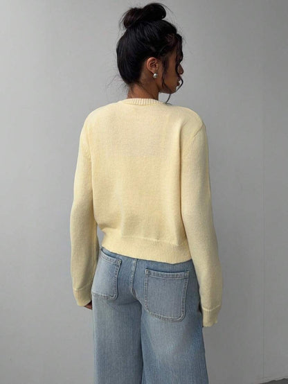 Women's Cropped Knit Cardigan Soft Knitwear Spring Style