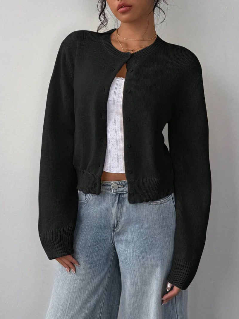 Women's Cropped Knit Cardigan Soft Knitwear Spring Style