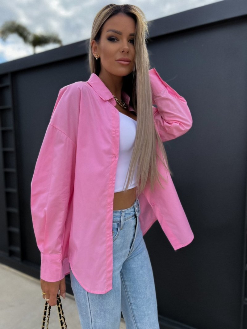 Angela | Women’s Oversized Cotton-Blend Shirt – Lightweight Button-Down Long Sleeve Top for Casual Outfits