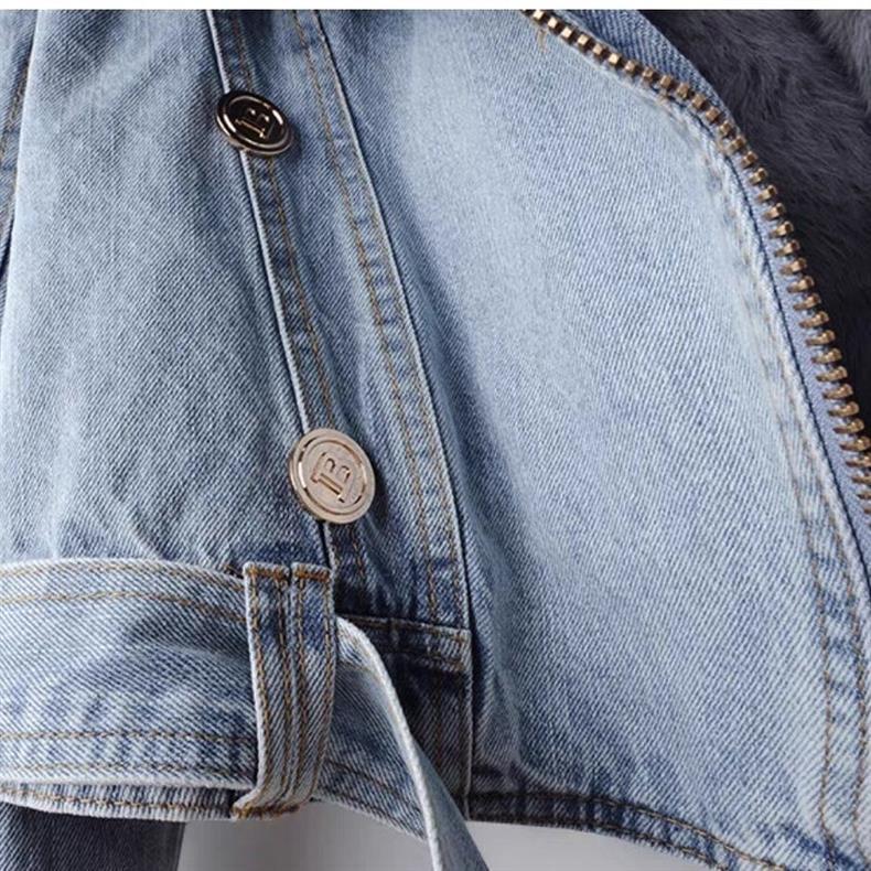 Faux Fur Lined Denim Jacket for Women