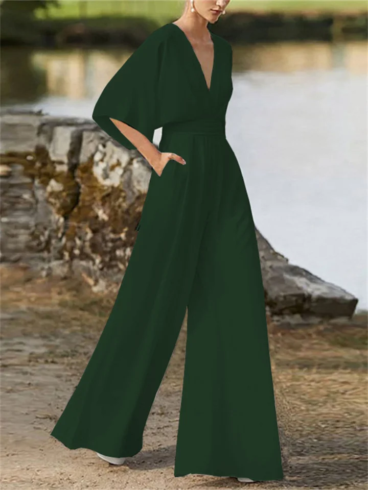 Women's Chic V-Neck Summer Jumpsuit