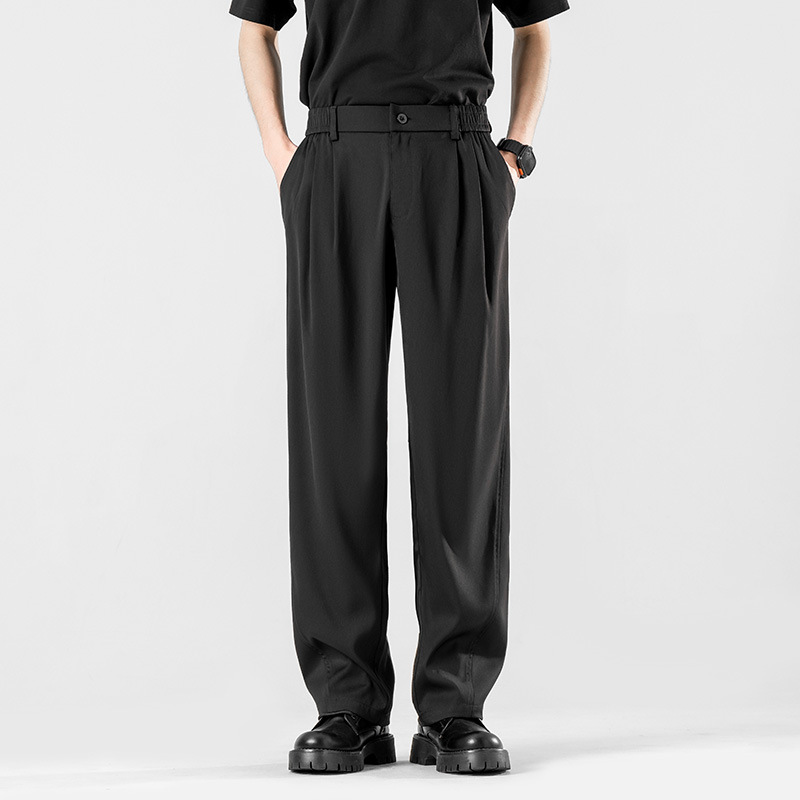 Men’s Casual Wide Leg Pleated Trousers