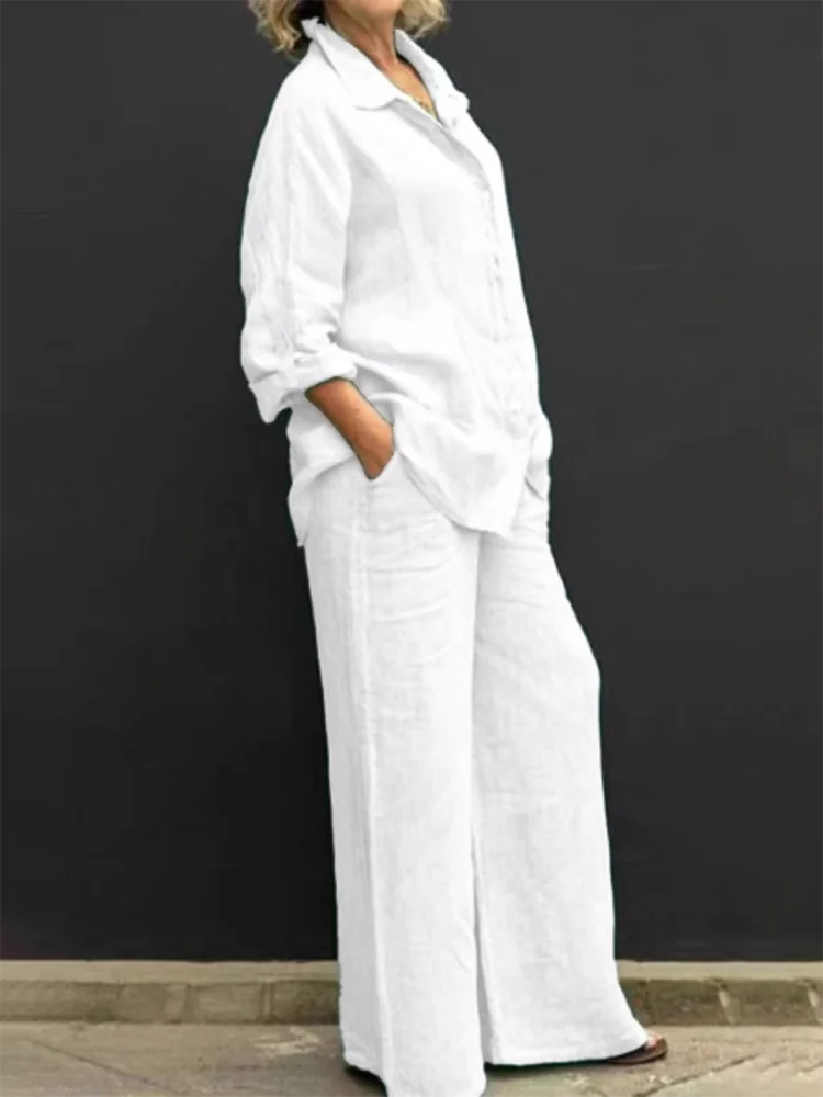 Comfy Women's Casual Long-Sleeve Top and Pants Set