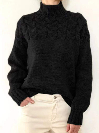 Warm Women's Plain Cashmere Crew Neck Sweater
