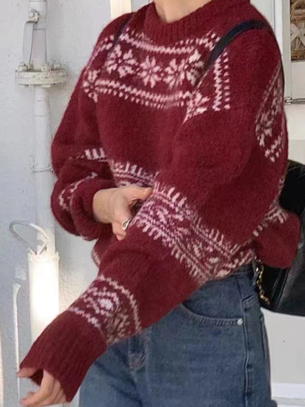 Women's Cozy Crew Neck Sweater - BritishElegance