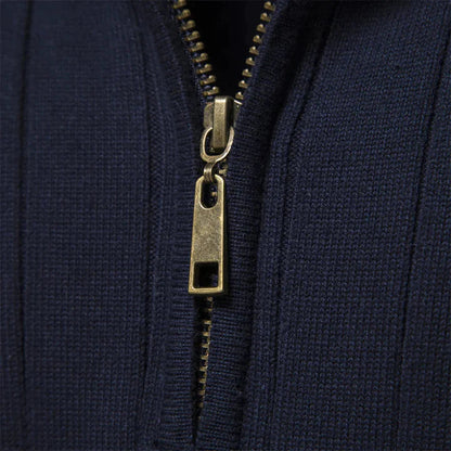 Evan – Ribbed Quarter-Zip Knit Jumper for Men