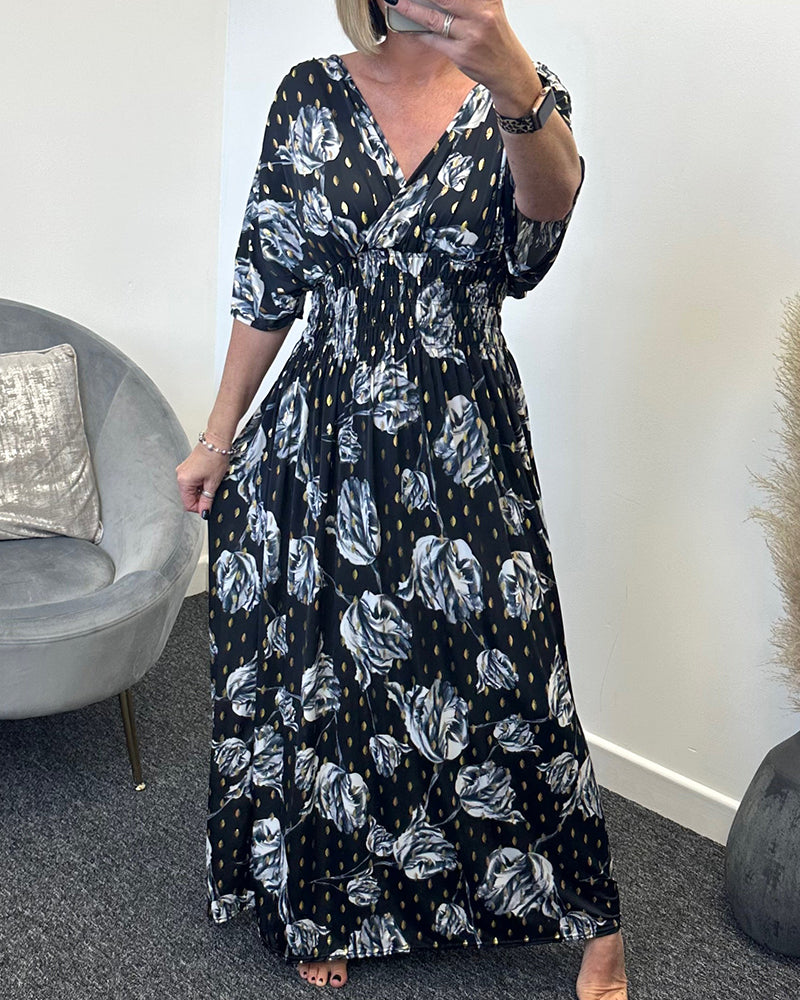Beautiful Floral Long Summer Dress for Women - BritishElegance