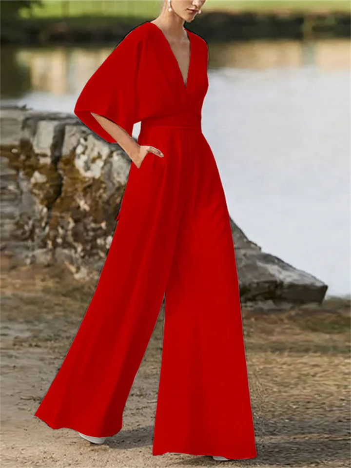 Women's Chic V-Neck Summer Jumpsuit
