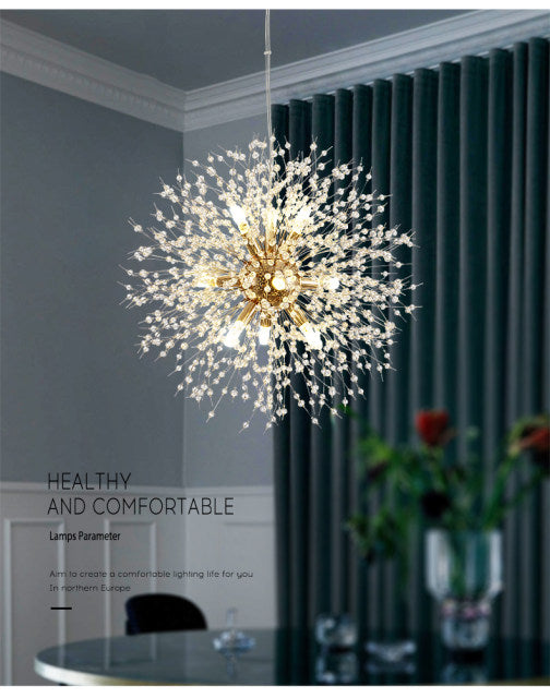 Luxurious Glass Floral Pendant Ceiling Lamp