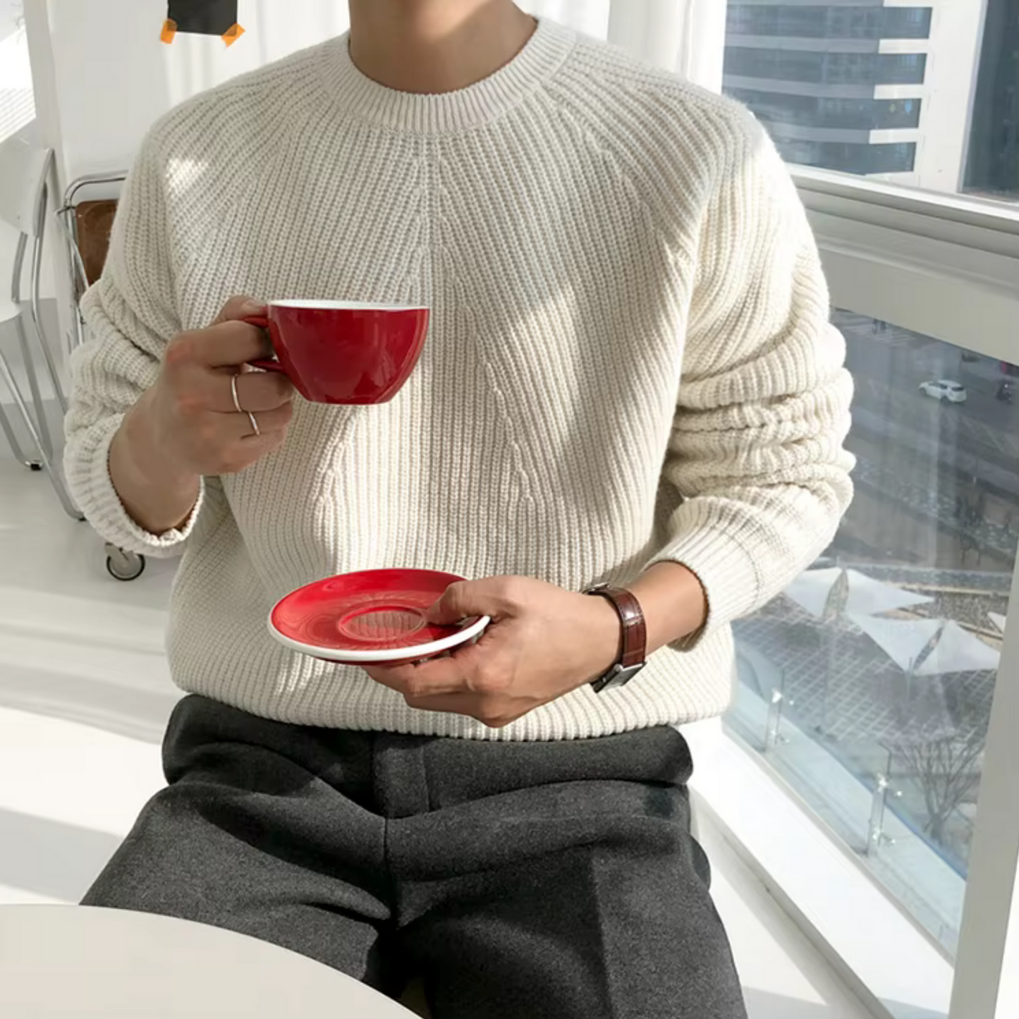 Grant – Relaxed Fit Cotton Knitted Jumper Men