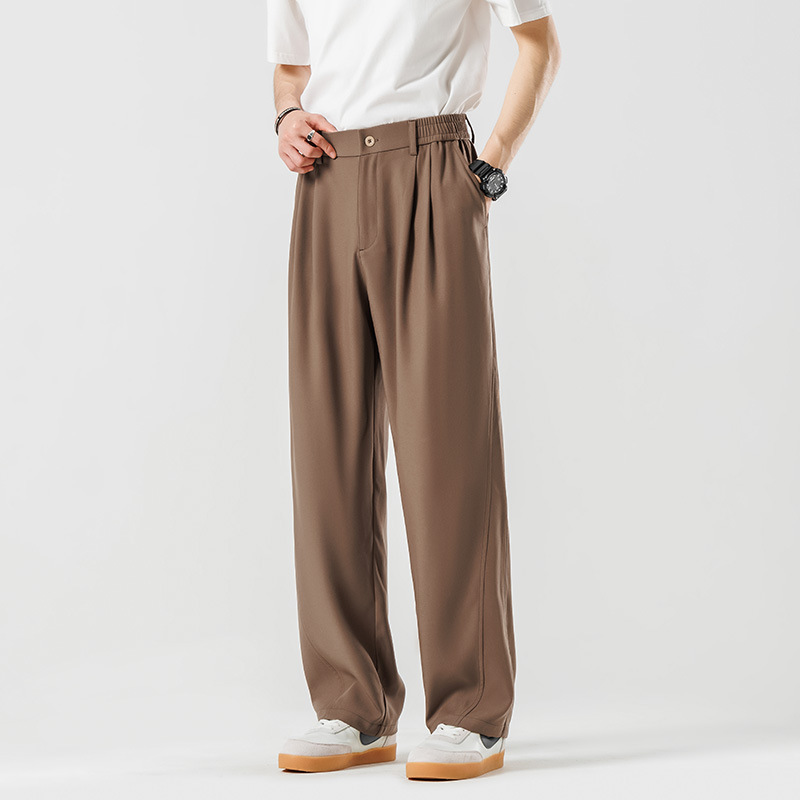 Men’s Casual Wide Leg Pleated Trousers