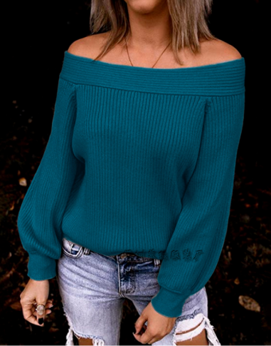 Ladies' Chic Navy Blue Oversized Sweater