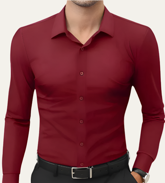 Men’s Tailored Stretch Button Front Dress Shirt