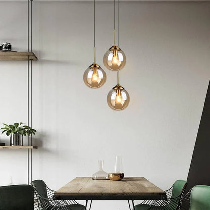 Colorful Round Glass Drop Pendant - BritishElegance