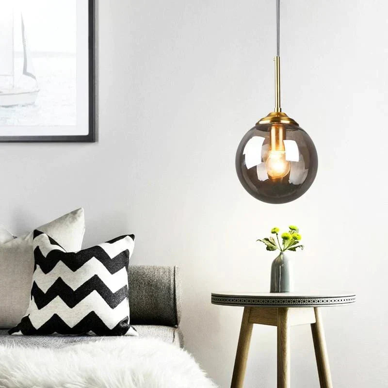 Colorful Round Glass Drop Pendant