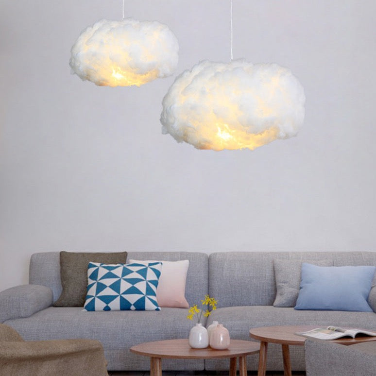 Soft White Cotton Pendant Lamp Shade - BritishElegance