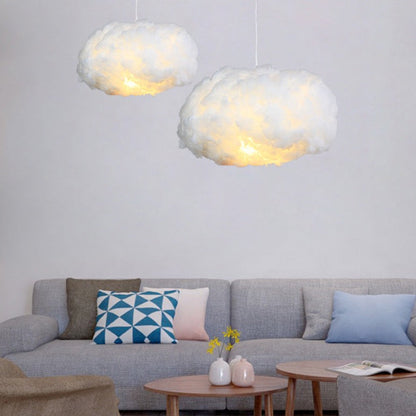 Soft White Cotton Pendant Lamp Shade - BritishElegance