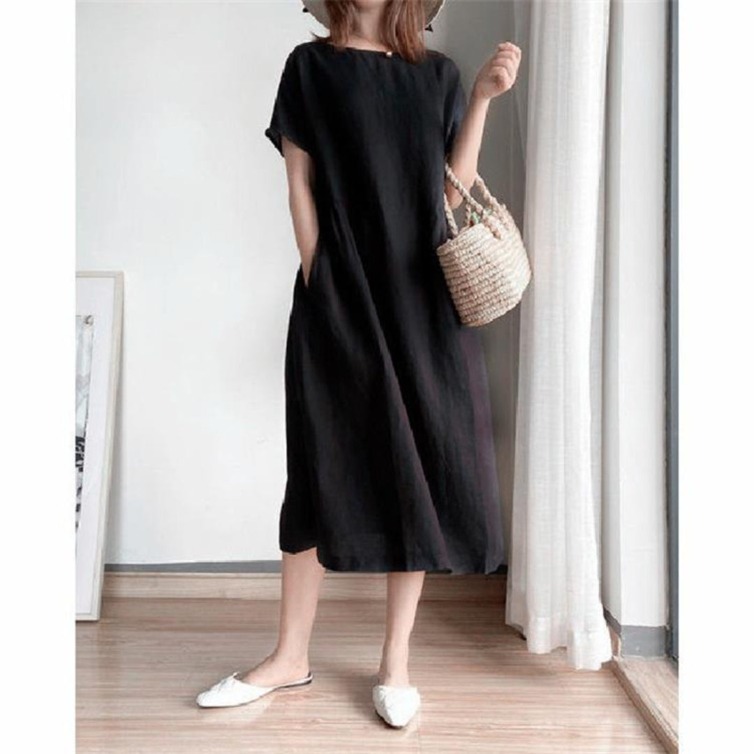 Women's Chic Short Sleeve Sundress - BritishElegance