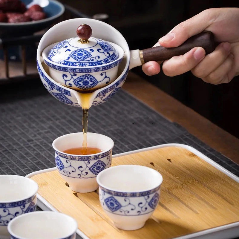 Traditional Chinese Ceramic Tea Set with Infuser