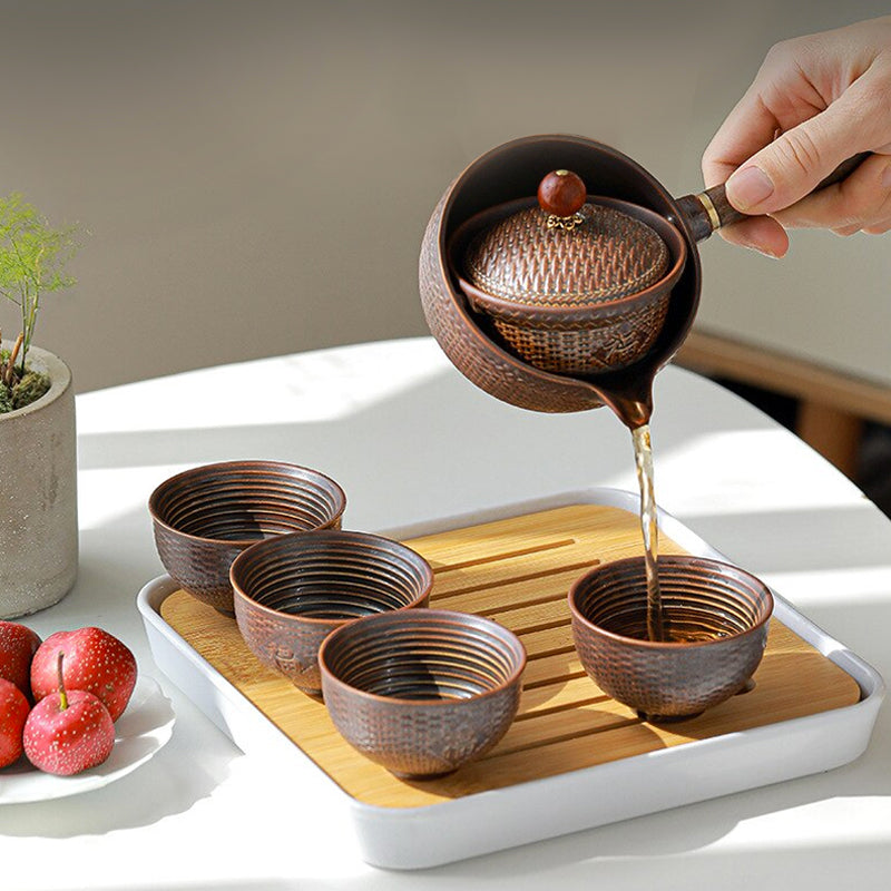 Traditional Chinese Ceramic Tea Set with Infuser