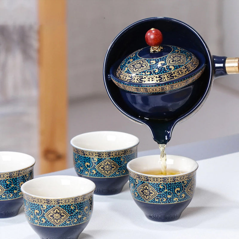 Traditional Chinese Ceramic Tea Set with Infuser