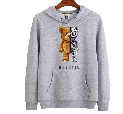 Teddy Print Hoodie Sweater