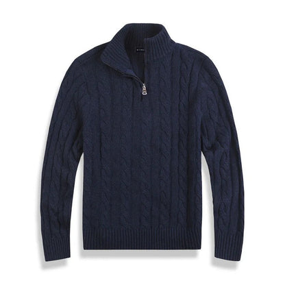 The Genève Old Money Half Zip Jumper for Men - 100% Merino Wool