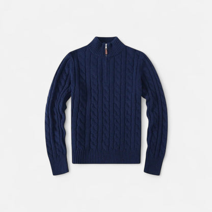 Women's Knit Sweater – Ribbed Half-Zip for Timeless Elegance