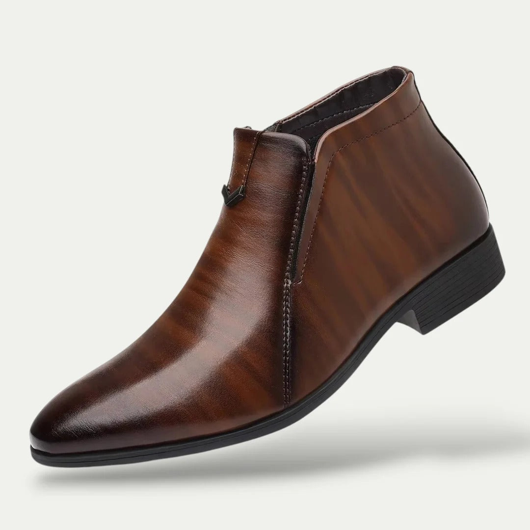 The Oxford Men's Leather Ankle Boots - Vintage Business Dress Shoes