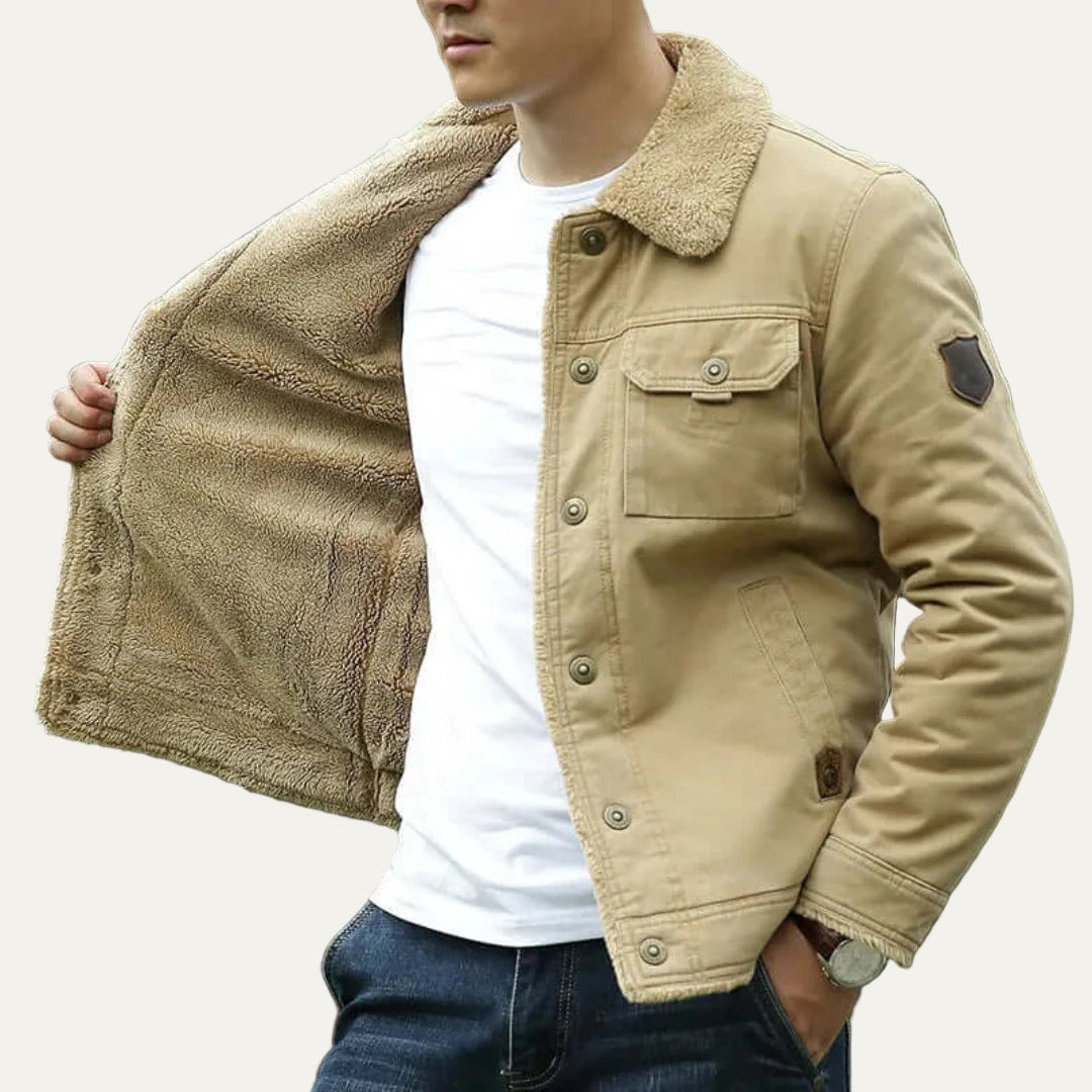 Men’s Shearling Lined Snap Front Jacket