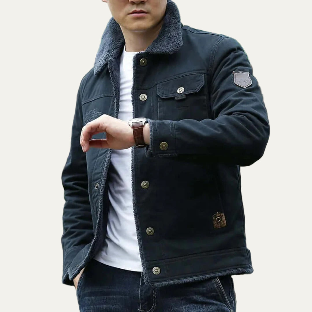 Men’s Shearling Lined Snap Front Jacket