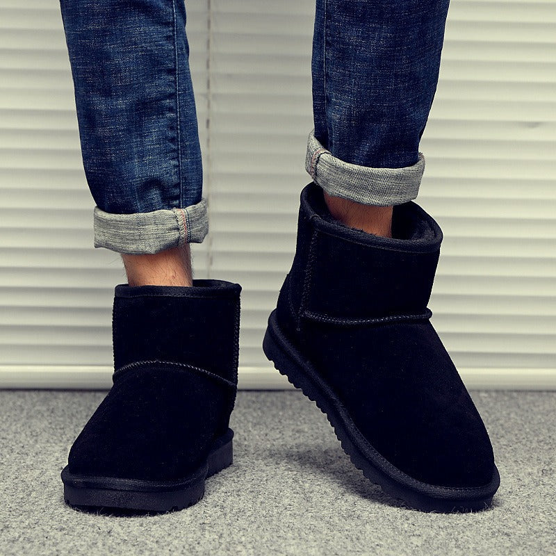 Women’s Ultra Mini Platform Boots – Cozy Brown Ankle Booties with Warm Fur Lining for Winterv