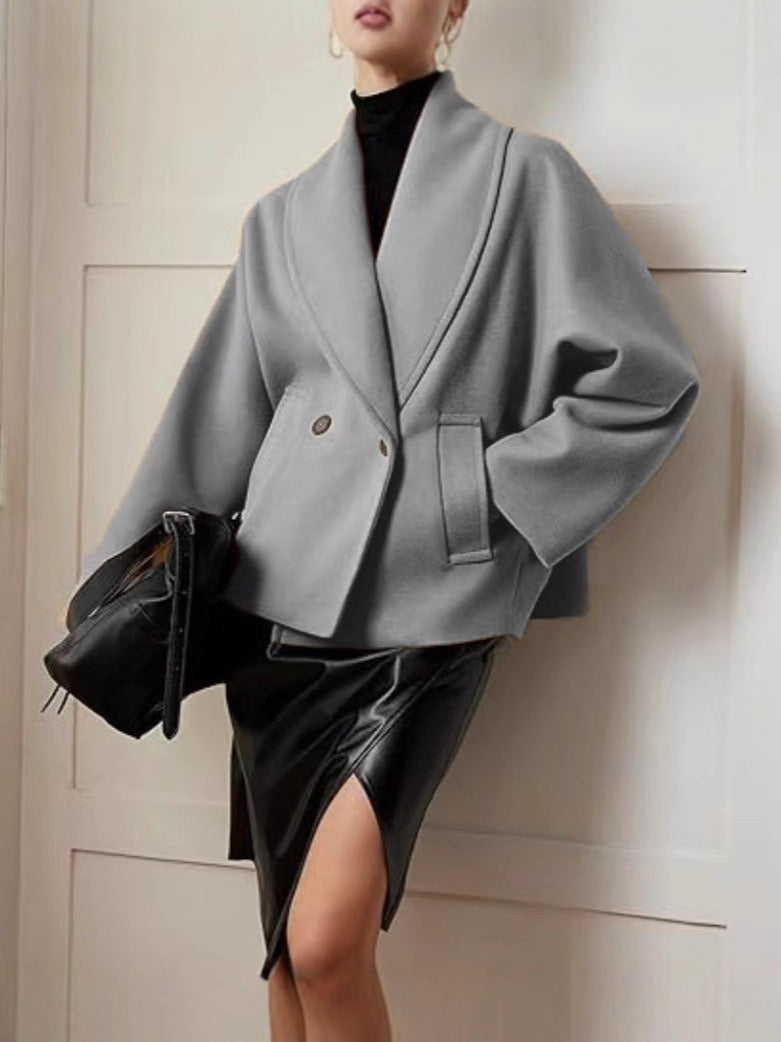 Ariya | Elegant Wool Pockets Loose Coat