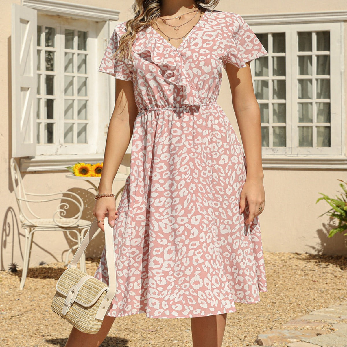 Boho Chic V-Neck Maxi Dress for Women - BritishElegance