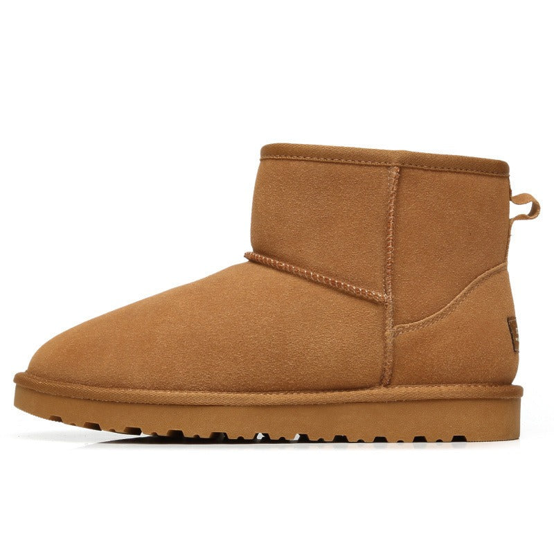 Women’s Ultra Mini Platform Boots – Cozy Brown Ankle Booties with Warm Fur Lining for Winterv