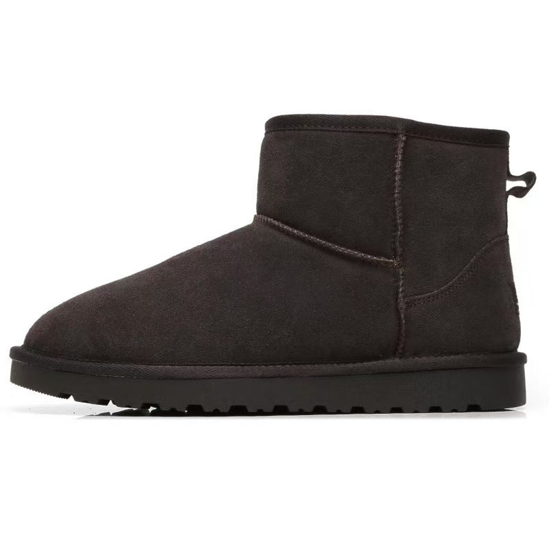 Women’s Ultra Mini Platform Boots – Cozy Brown Ankle Booties with Warm Fur Lining for Winterv