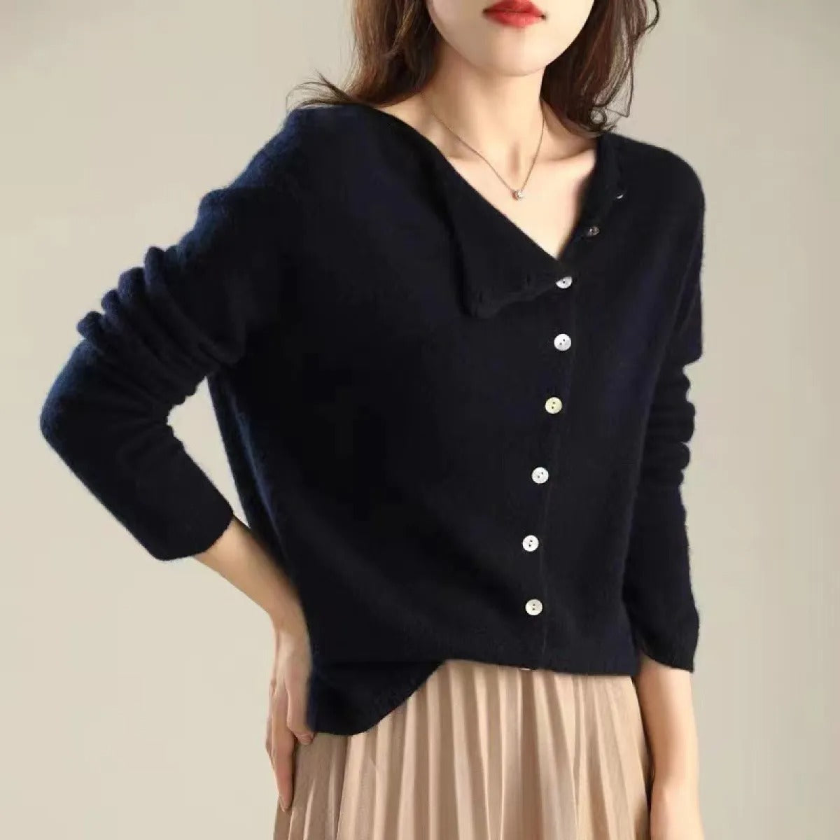 Warm Cozy Long Knitted Cardigan for Women - BritishElegance