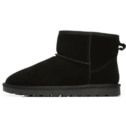 Women’s Ultra Mini Platform Boots – Cozy Brown Ankle Booties with Warm Fur Lining for Winterv