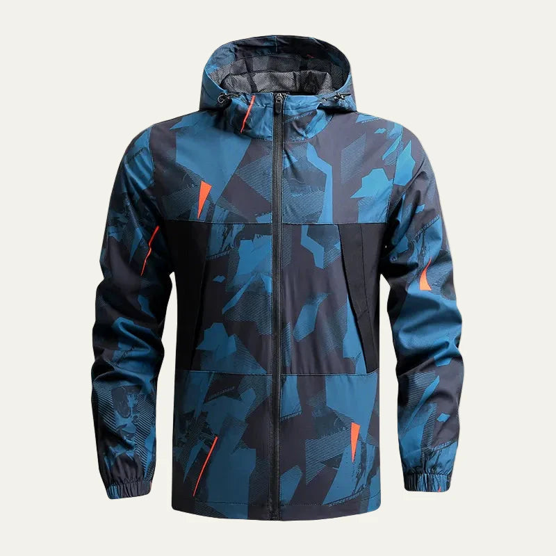 Men’s Lightweight Printed Hooded Windbreaker
